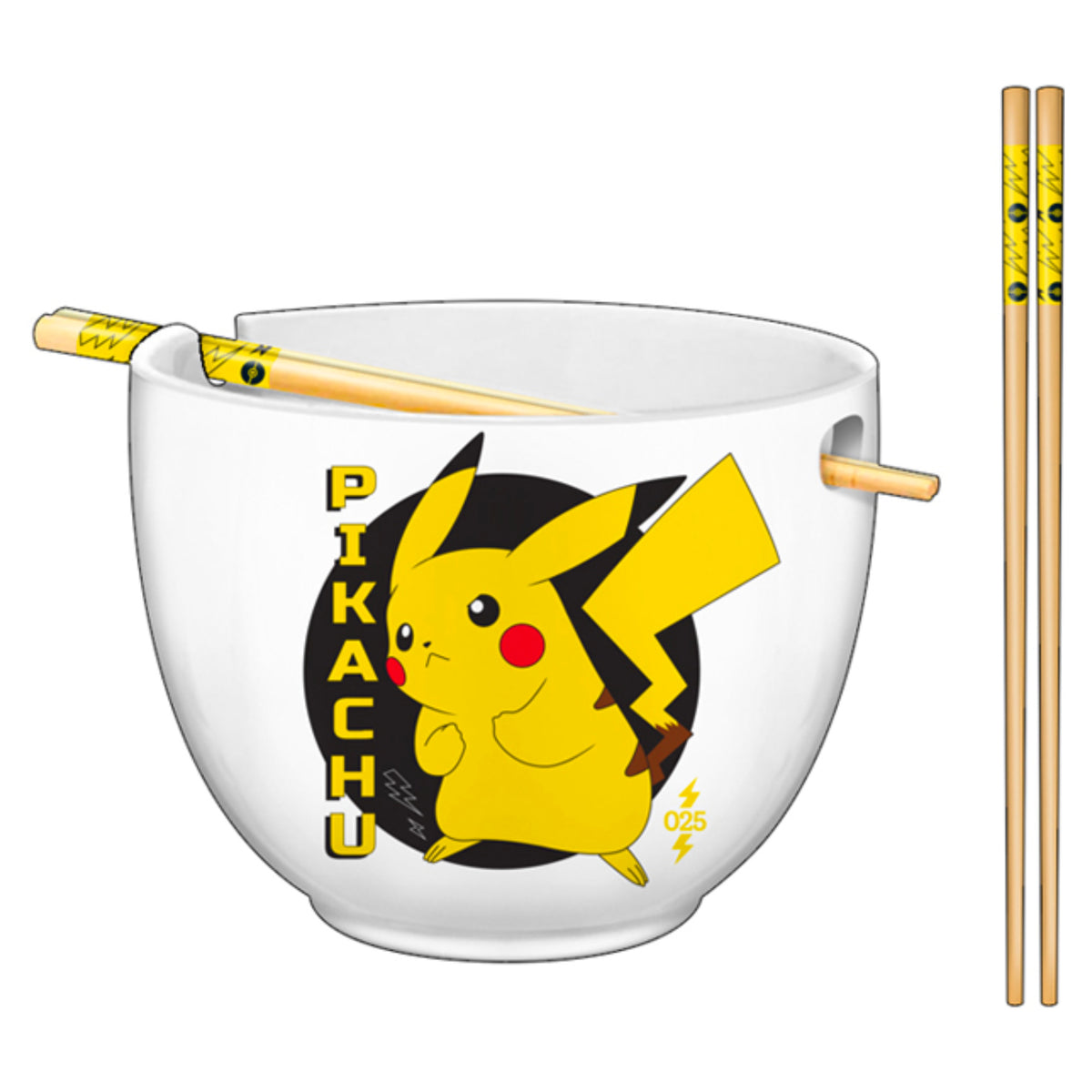 Pokemon Pikachu Ceramic Ramen Bowl with Chopsticks 20oz
