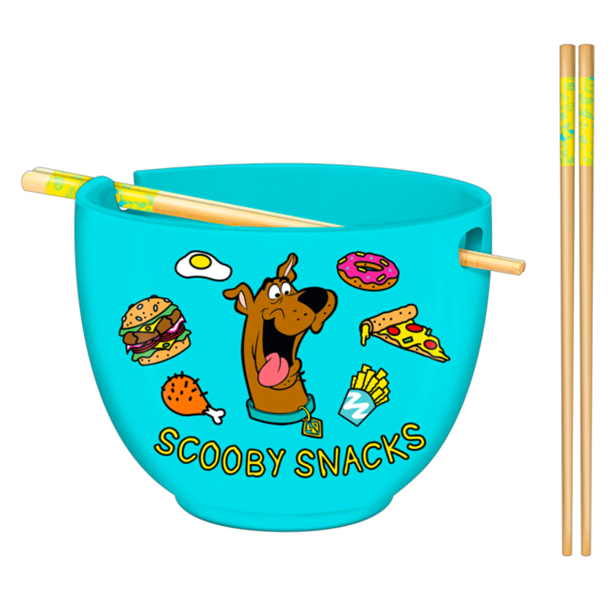 Scooby Doo Food Pattern 20oz Ceramic Ramen Bowl with Chopsticks