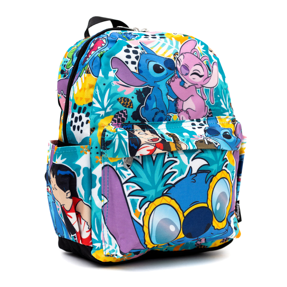 Disney Lilo and Stitch Angel and Stitch 12&quot; Mini Nylon Backpack