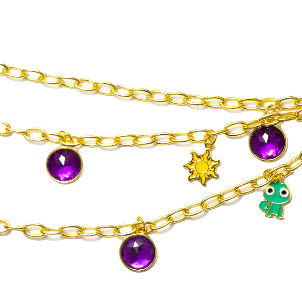 Metal Chain Belt - Gold Chain with Rapunzel&#39;s Tangled Charms